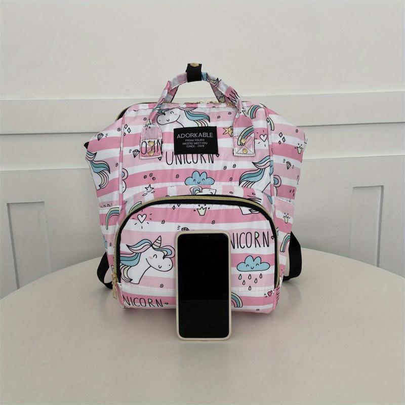 Cartoon Print Diaper Bag For Baby Lightweight Travel Backpack