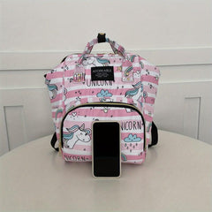 Cartoon Print Diaper Bag For Baby Lightweight Travel Backpack