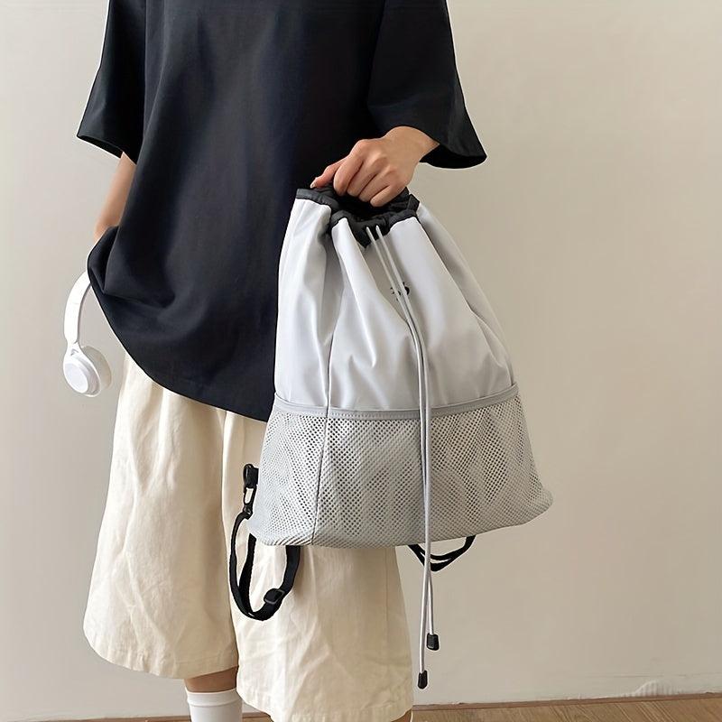 Drawstring Bucket Backpack Sports Gym Outdoor Travel Daypack