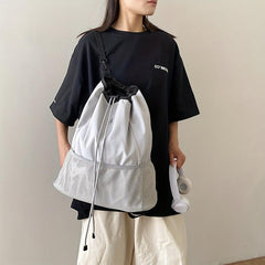 Drawstring Bucket Backpack Sports Gym Outdoor Travel Daypack