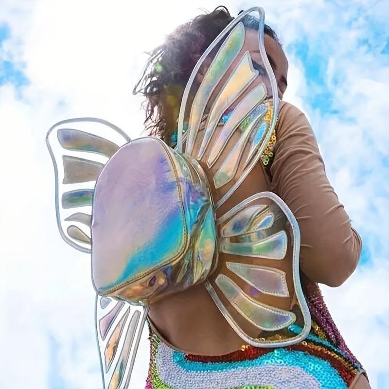 Y2K Laser Butterfly Backpack Holographic Bag For Women