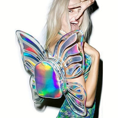 Y2K Laser Butterfly Backpack Holographic Bag For Women