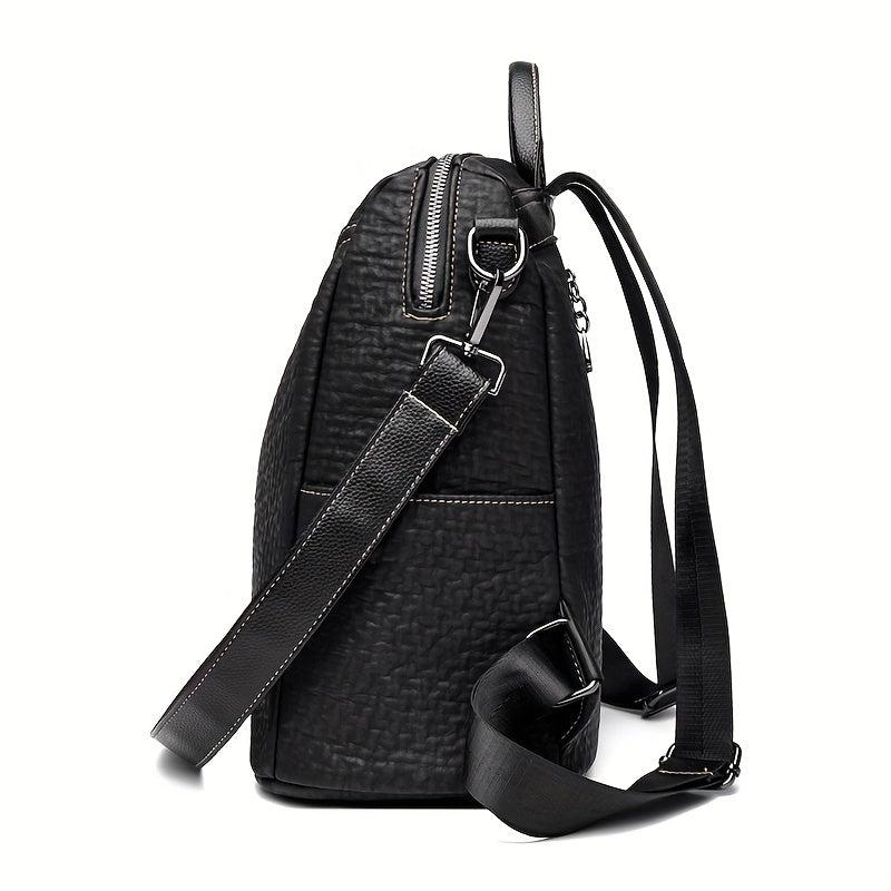 Minimalist Convertible Backpack Purse PU Leather Daypack School Travel Bag
