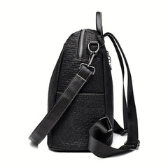 Minimalist Convertible Backpack Purse PU Leather Daypack School Travel Bag