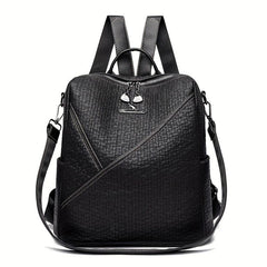 Minimalist Convertible Backpack Purse PU Leather Daypack School Travel Bag