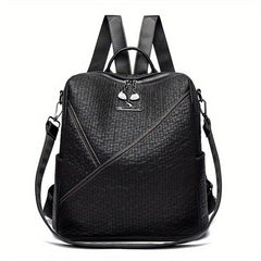 Minimalist Convertible Backpack Purse PU Leather Daypack School Travel Bag