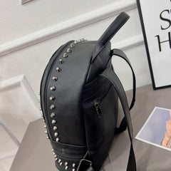 Skull & Rivets Decor Backpack Halloween Punk Storage Rucksack Women's Gothic