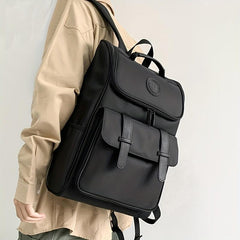 Student Backpack Functional Zipper School Bag Casual Nylon Travel Bookbag