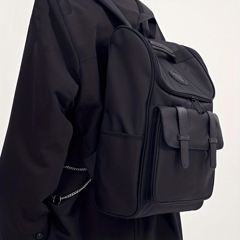 Student Backpack Functional Zipper School Bag Casual Nylon Travel Bookbag