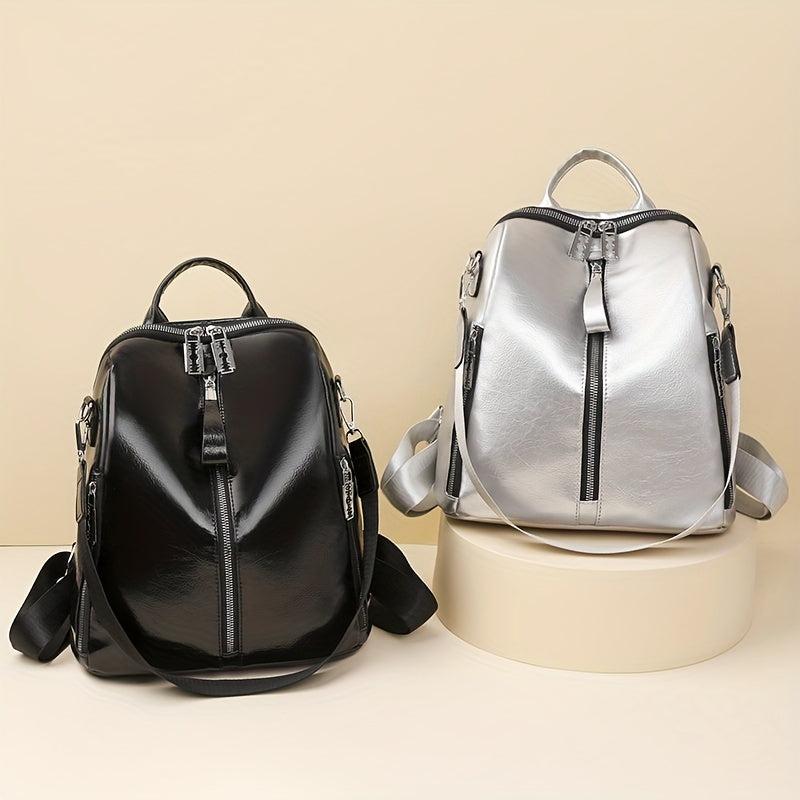 Vintage Preppy Style Backpack Purse PU Leather Schoolbag