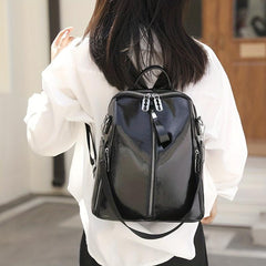 Vintage Preppy Style Backpack Purse PU Leather Schoolbag