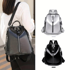 Vintage Preppy Style Backpack Purse PU Leather Schoolbag