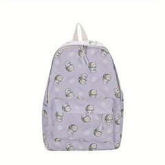 Cartoon Printed Laptop Backpack Preppy Style Students Bookbag