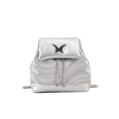 Holographic Butterfly Flap Backpack Chain Daypack