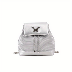 Holographic Butterfly Flap Backpack Chain Daypack