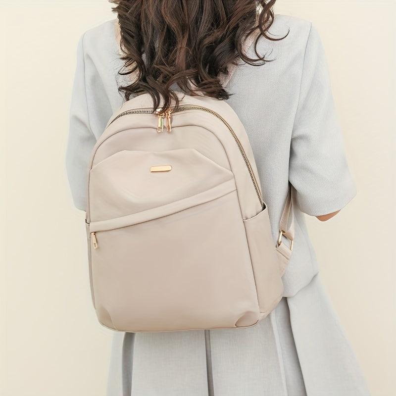 Large Capacity Casual Backpack Zipper Schoolbag Adjustable Strap