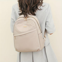 Large Capacity Casual Backpack Zipper Schoolbag Adjustable Strap