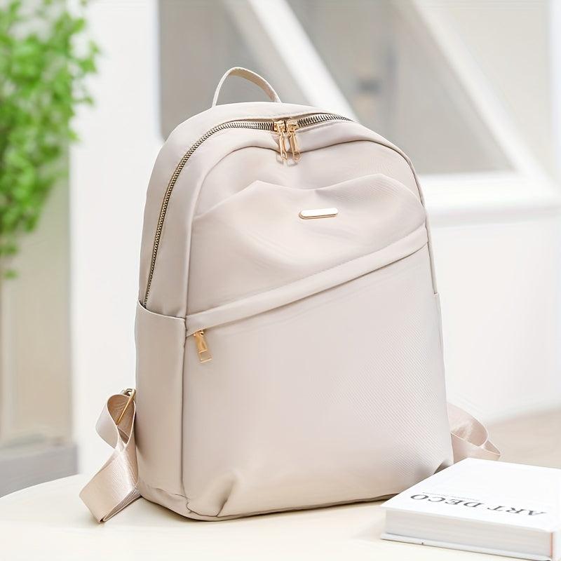 Large Capacity Casual Backpack Zipper Schoolbag Adjustable Strap