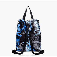 Graffiti Drawstring Large Capacity Backpack Nylon Lightweight Street Backpack