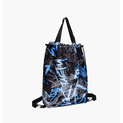 Graffiti Drawstring Large Capacity Backpack Nylon Lightweight Street Backpack