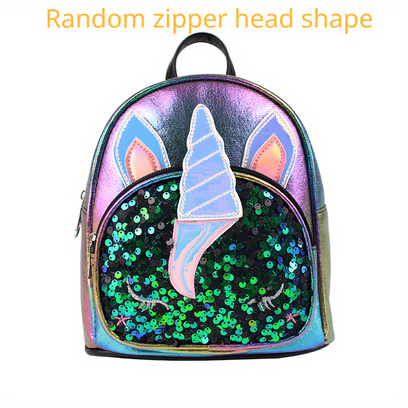 Sequin Unicorn Backpack Cartoon School Bag Holographic Daypack