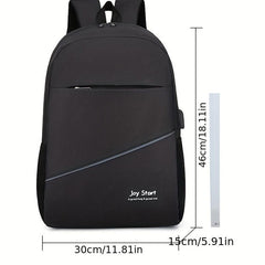 3 Pcs Solid Backpack Set with Shoulder Bag & Pouch