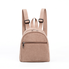Mini Corduroy Backpack Lightweight Double Shoulder Bag Waterproof