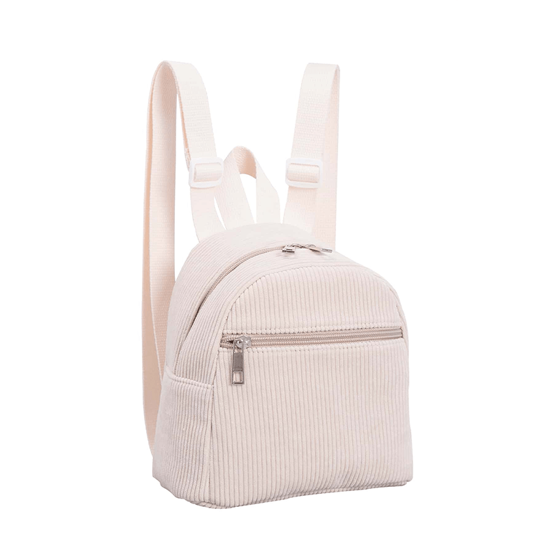 Mini Corduroy Backpack Lightweight Double Shoulder Bag Waterproof