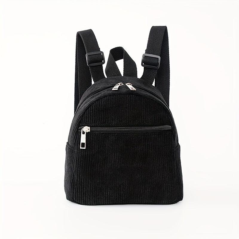 Mini Corduroy Backpack Lightweight Double Shoulder Bag Waterproof