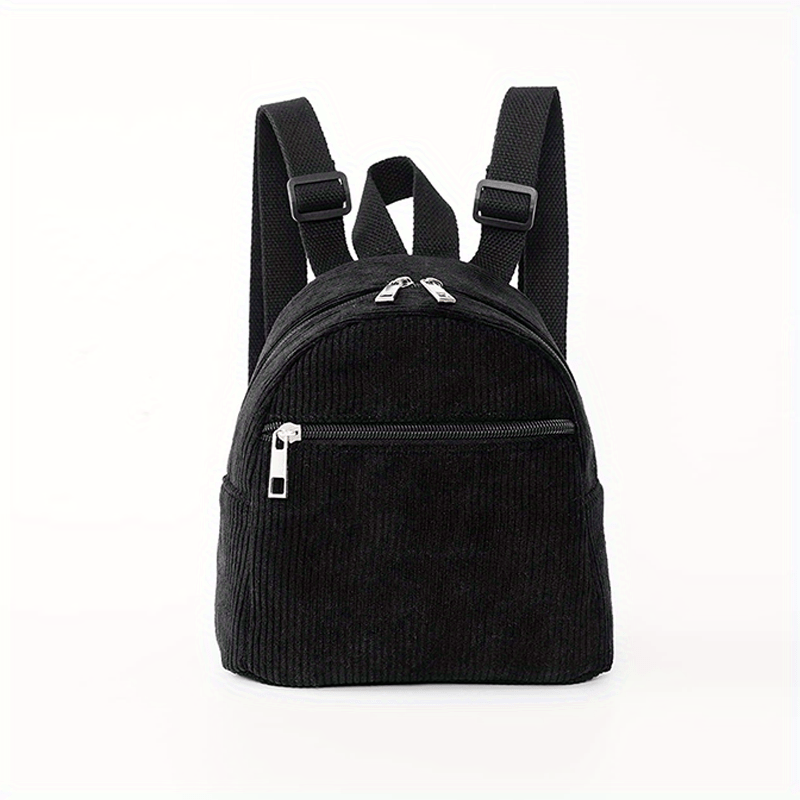 Mini Corduroy Backpack Lightweight Double Shoulder Bag Waterproof