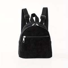 Mini Corduroy Backpack Lightweight Double Shoulder Bag Waterproof