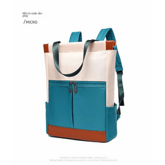 Contrast Tote Backpack Casual Laptop School Bag Travel Shoulder Bag