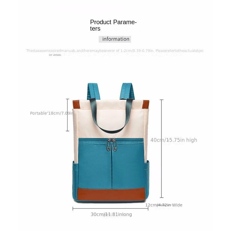 Contrast Tote Backpack Casual Laptop School Bag Travel Shoulder Bag