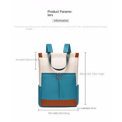 Contrast Tote Backpack Casual Laptop School Bag Travel Shoulder Bag