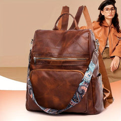 Vintage Zipper Backpack for Travel Storage Rucksack