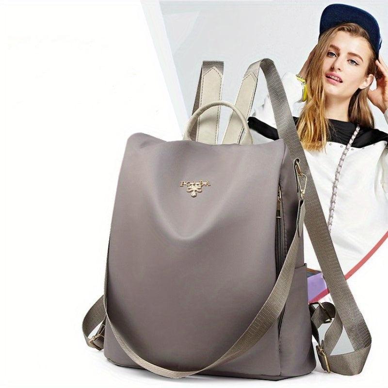 Metal Decor Backpack Purse Oxford Cloth Shoulder Bag With Detachable Strap