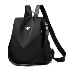 Metal Decor Backpack Purse Oxford Cloth Shoulder Bag With Detachable Strap