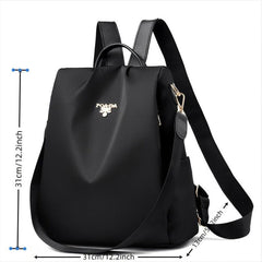 Metal Decor Backpack Purse Oxford Cloth Shoulder Bag With Detachable Strap