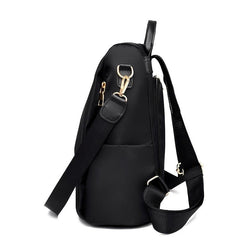 Metal Decor Backpack Purse Oxford Cloth Shoulder Bag With Detachable Strap