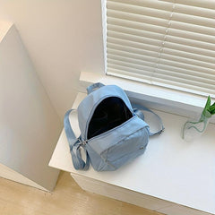 Preppy Schoolbag Zipper Backpack Minimalist Daypack