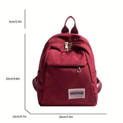 Preppy Schoolbag Zipper Backpack Minimalist Daypack