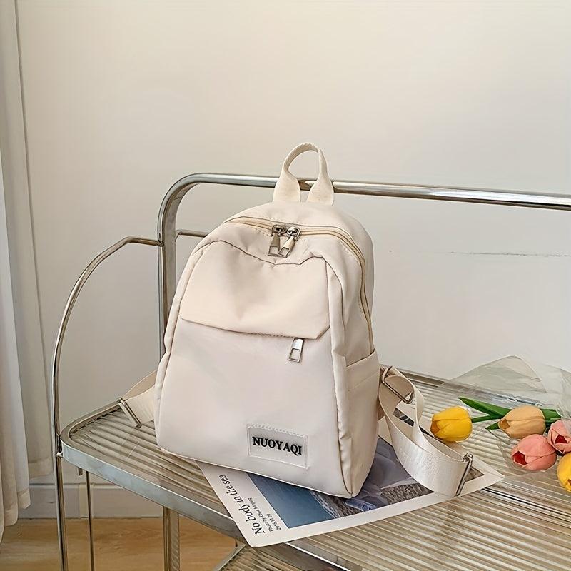 Preppy Schoolbag Zipper Backpack Minimalist Daypack