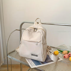 Preppy Schoolbag Zipper Backpack Minimalist Daypack