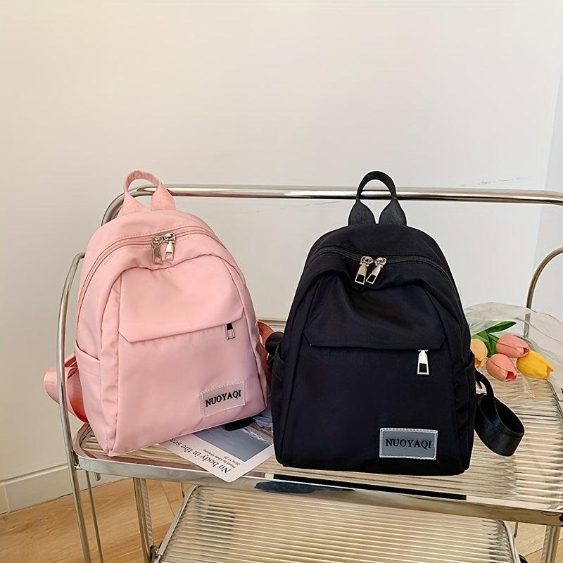 Preppy Schoolbag Zipper Backpack Minimalist Daypack