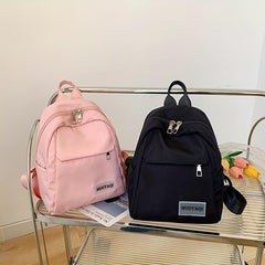 Preppy Schoolbag Zipper Backpack Minimalist Daypack