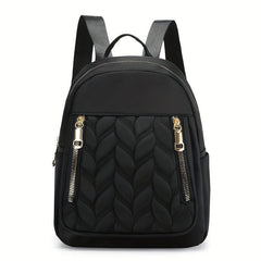 Minimalist Quilted Zipper Backpack Women's Nylon Daypack