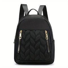 Minimalist Quilted Zipper Backpack Women's Nylon Daypack