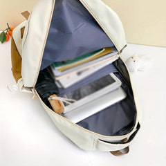 Large Capacity Minimalist Backpack Solid Rucksack All Match School Daypack