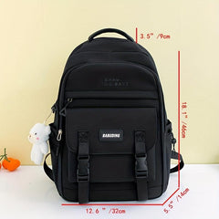 Large Capacity Minimalist Backpack Solid Rucksack All Match School Daypack