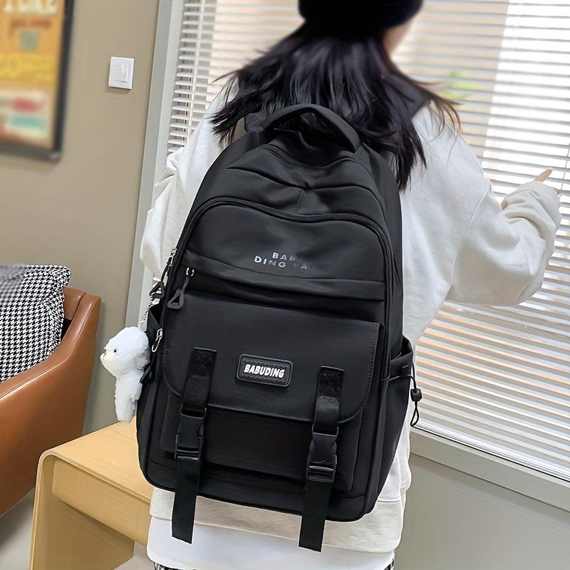 Large Capacity Minimalist Backpack Solid Rucksack All Match School Daypack